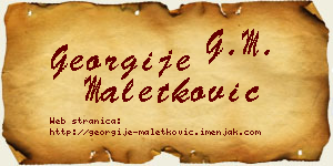 Georgije Maletković vizit kartica